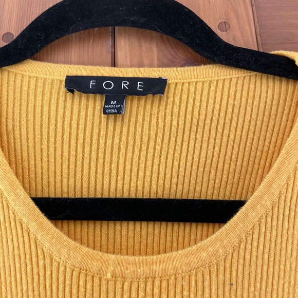 Kajus Ribbed Cutout Knit Midi Dress - Medium, yellow, Vici - Picture 6 of 7